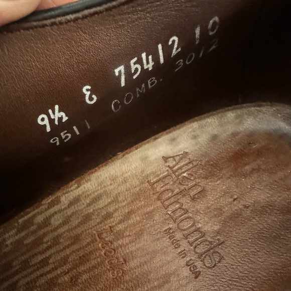 Allen Edmonds Leeds Black Shoes oxfords Size 9.5 Made In USA